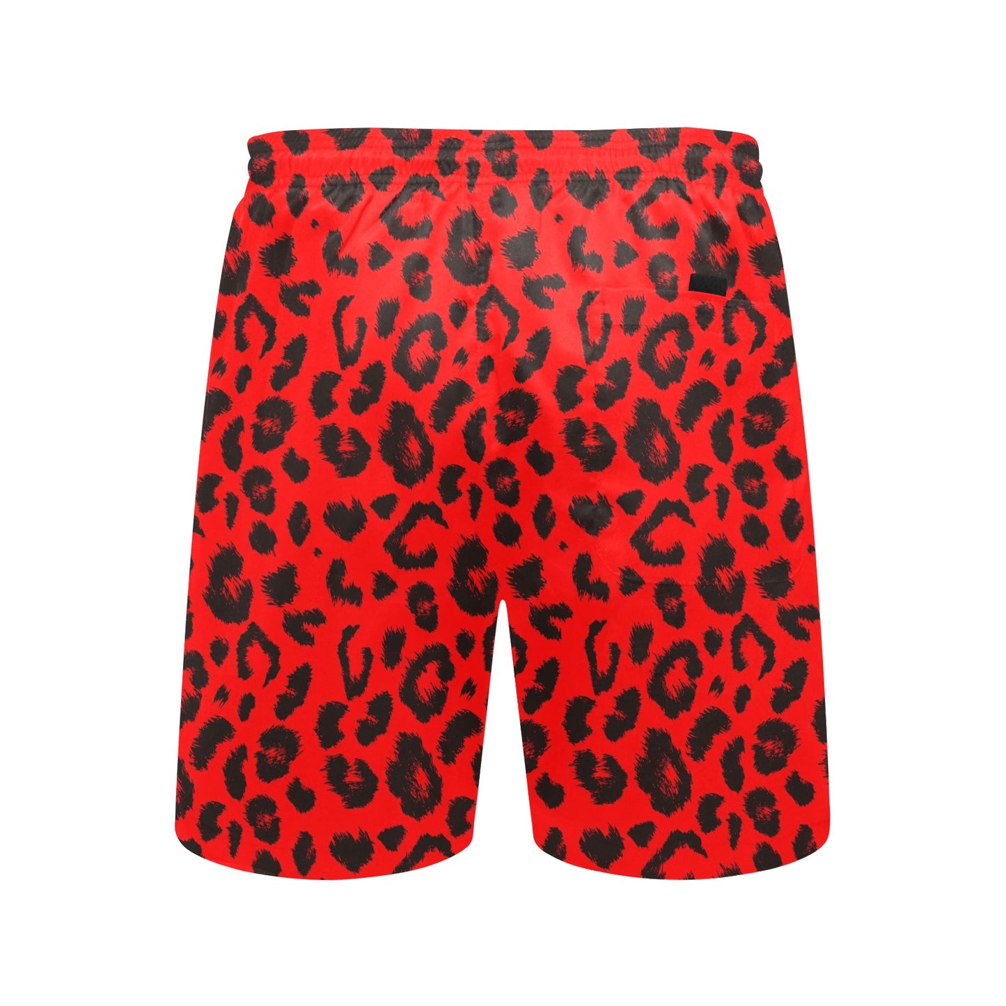 Leopard Red Skin Print Men's Swim Trunks Beach Shorts