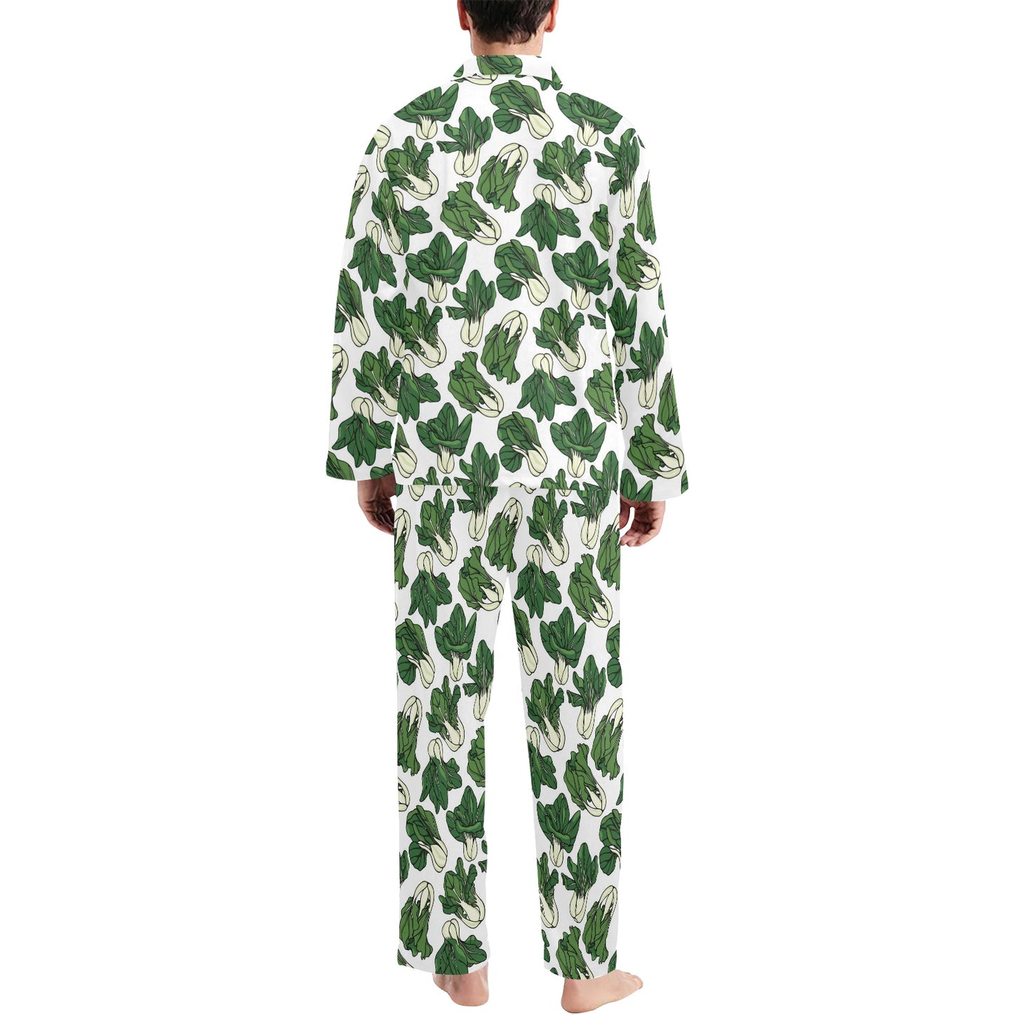 Bok Choy Pattern Print Design 02 Men's Long Pajama Set
