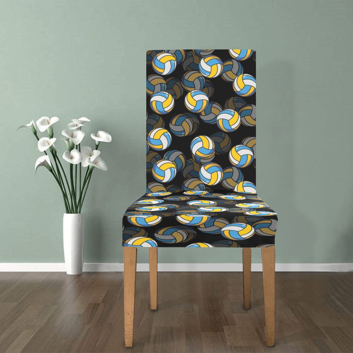 Volleyball Print Design LKS302 Dining Chair Slipcover