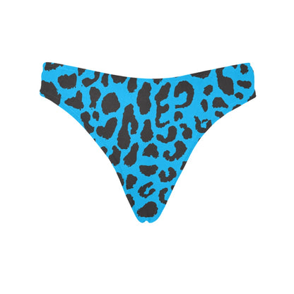 Cheetah Blue Print Pattern Women's Thongs
