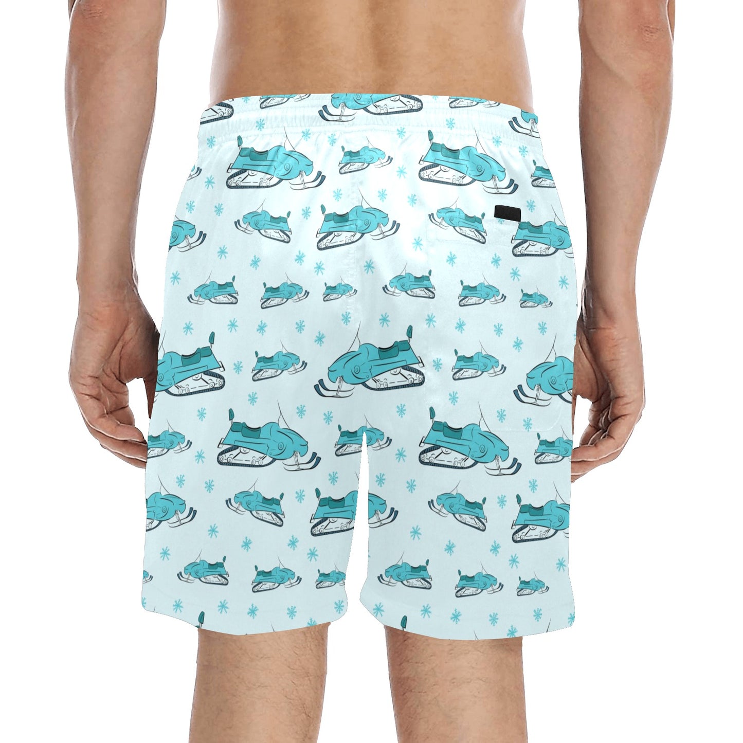 Snowmobile Print Design LKS301 Men's Swim Trunks Beach Shorts