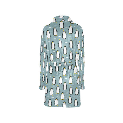 Penguin Pattern Print Design A02 Women's Fleece Robe