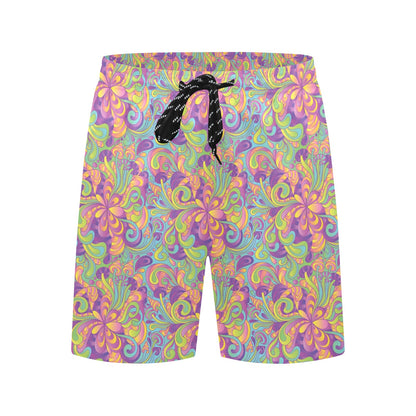 Trippy Print Design LKS306 Men's Swim Trunks Beach Shorts