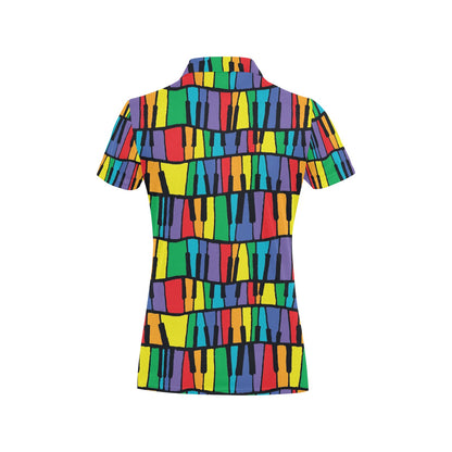 Piano Print Design LKS402 Women's Polo Shirt