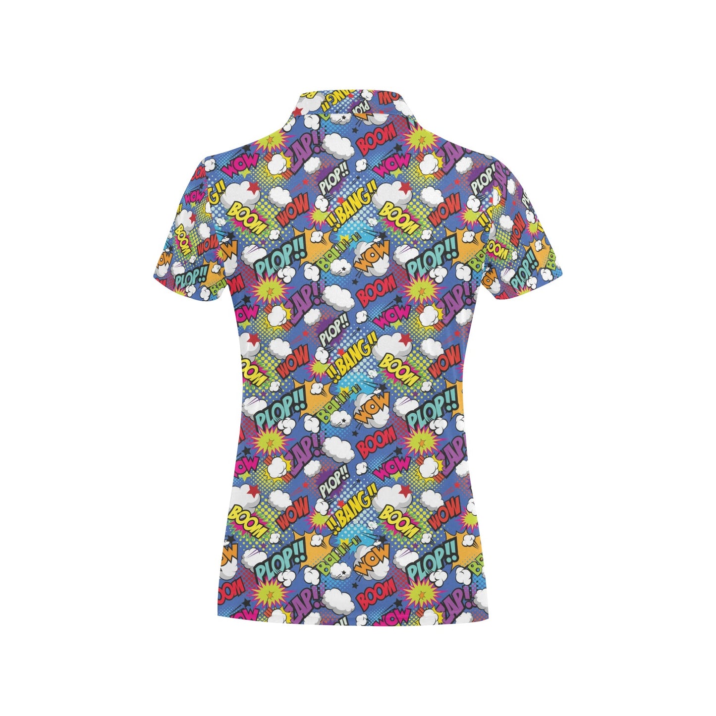 Comic Book Pattern Print Design 02 Women's Polo Shirt