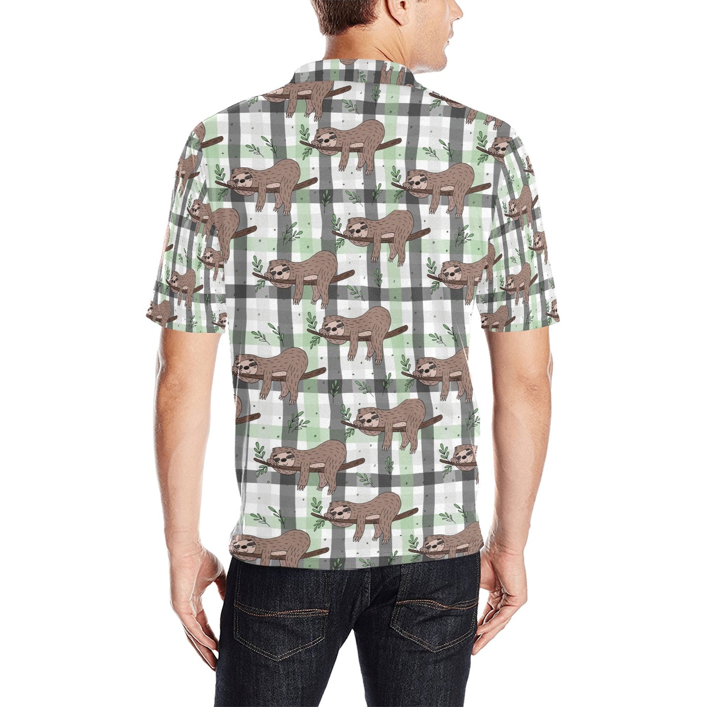 Sloth Print Design LKS301 Men Polo Shirt
