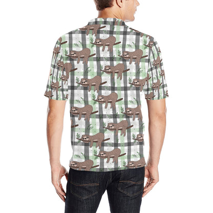 Sloth Print Design LKS301 Men Polo Shirt