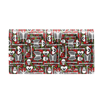 Skeleton Pattern Print Women's Trifold Wallet