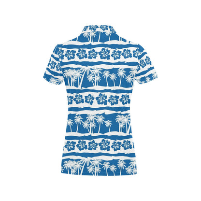 Hawaiian Themed Pattern Print Design H021 Women's Polo Shirt