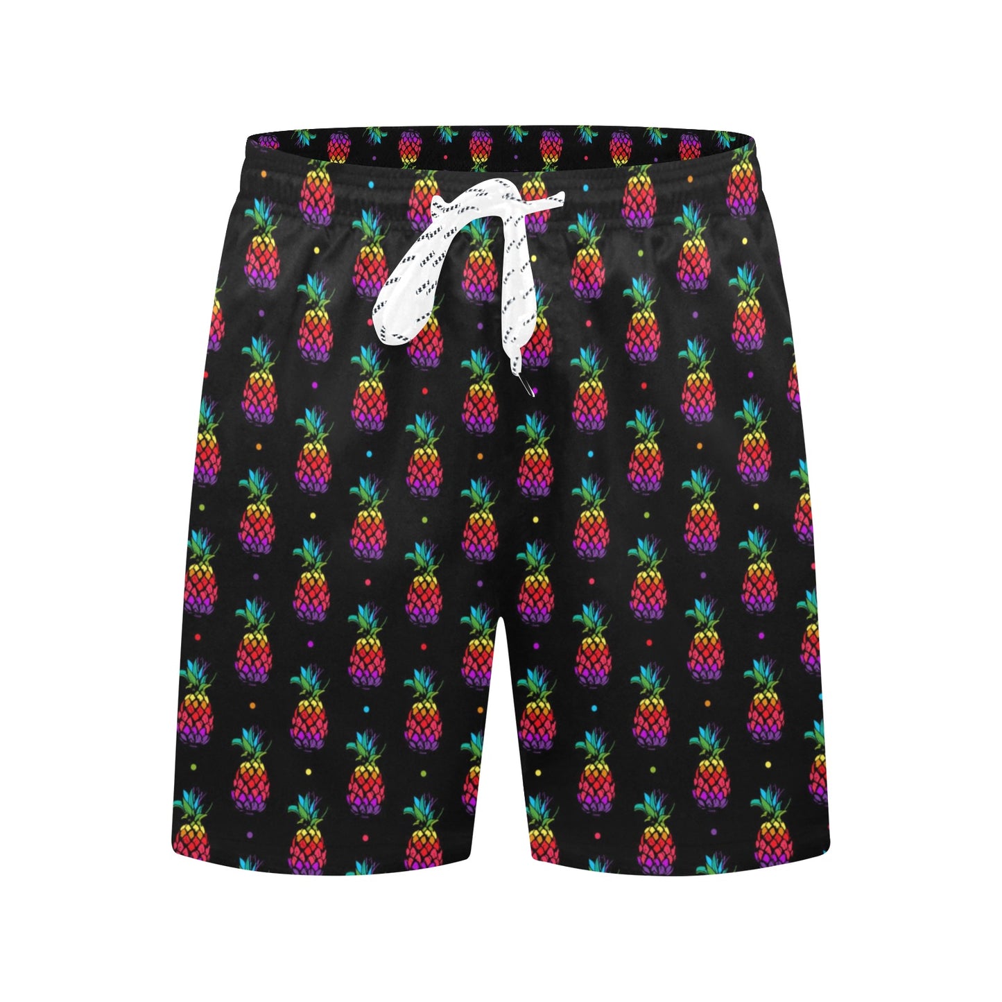 Pineapple Rainbow Dot Print Men's Swim Trunks Beach Shorts