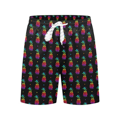Pineapple Rainbow Dot Print Men's Swim Trunks Beach Shorts