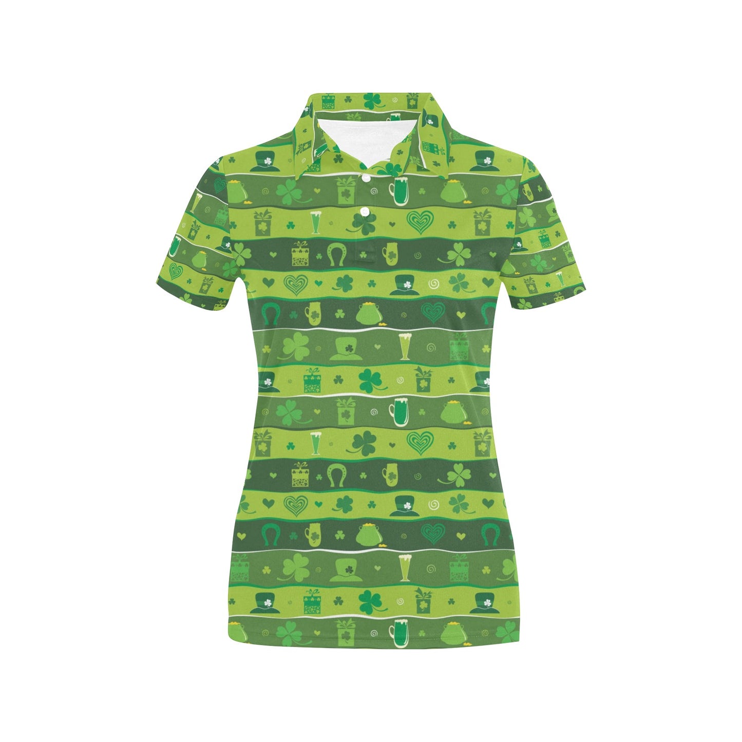 Shamrock Print Design LKS303 Women's Polo Shirt