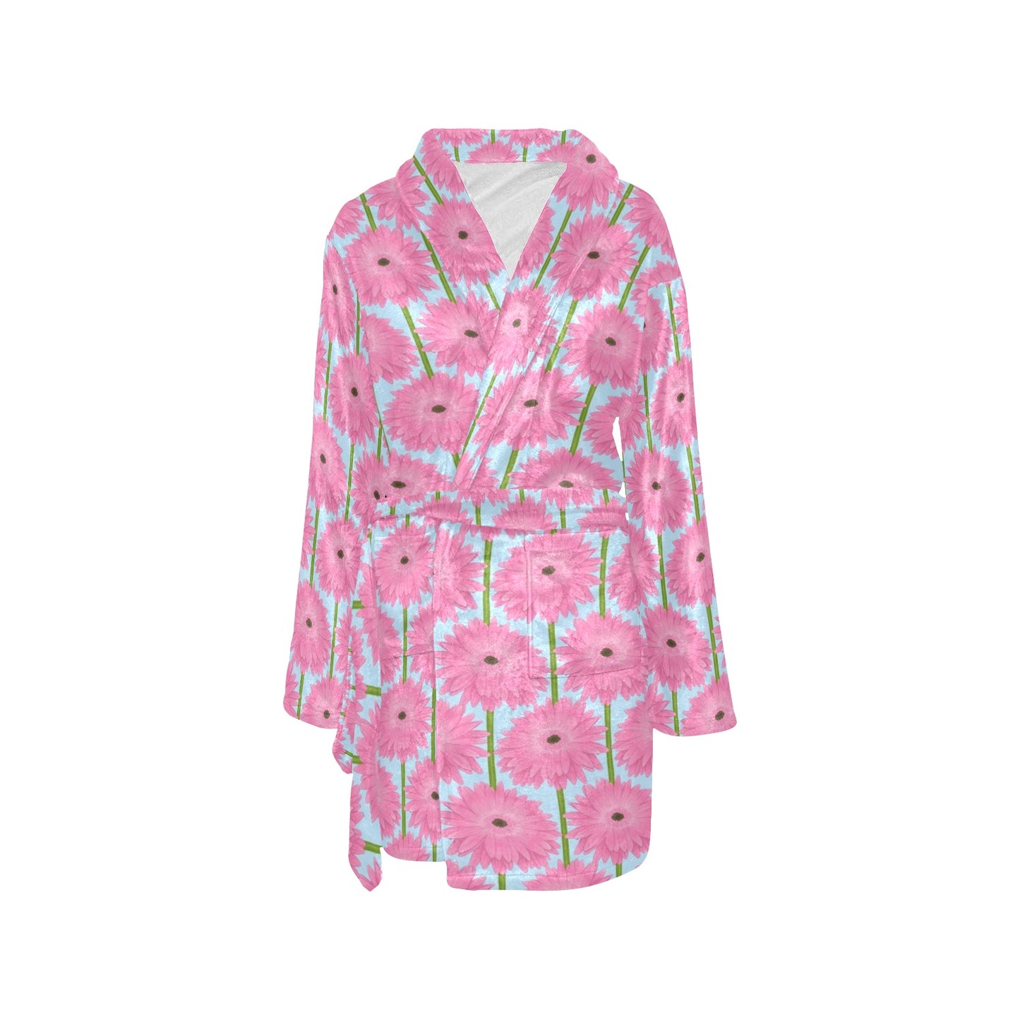 Gerberas Pattern Print Design GB01 Women's Fleece Robe