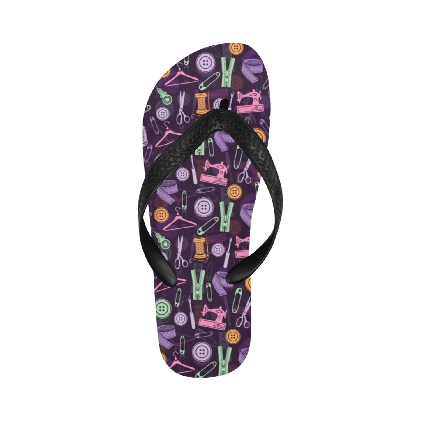 Sewing Equipment Print Design LKS306 Flip Flops