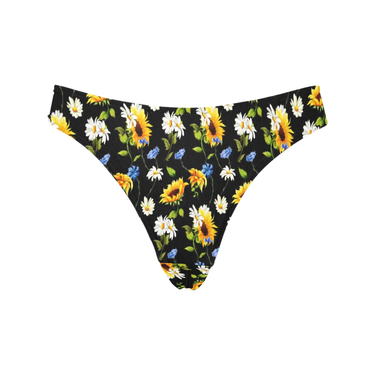 Sunflower Chamomile Bright Color Print Women's Thongs