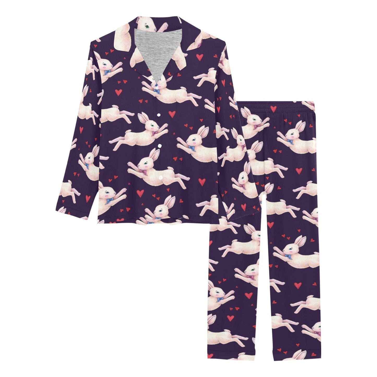 Rabbit Pattern Print Design RB016 Women's Long Pajama Set