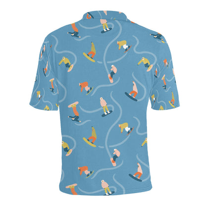 Snowboard Print Design LKS303 Men Polo Shirt