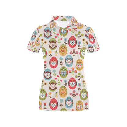 Easter Eggs Pattern Print Design RB011 Women's Polo Shirt