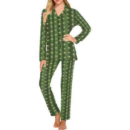 Cactus Skin Print Pattern Women's Long Pajama Set