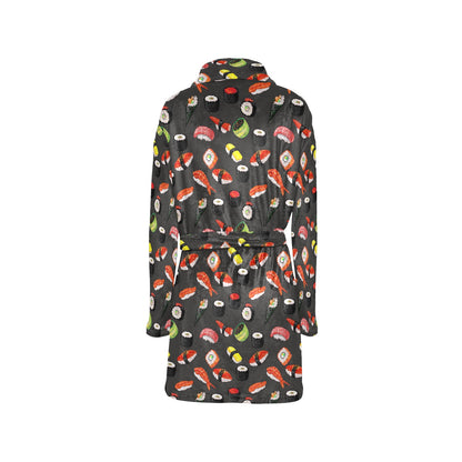 Sushi Design Print Women's Fleece Robe