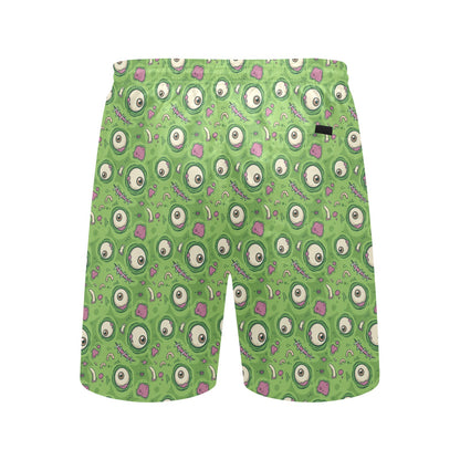 Zombie Eyes Design Pattern Print Men's Swim Trunks Beach Shorts