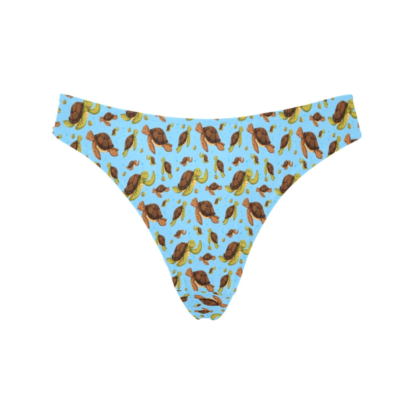 Hello Sea Turtle Print Pattern Women's Thongs
