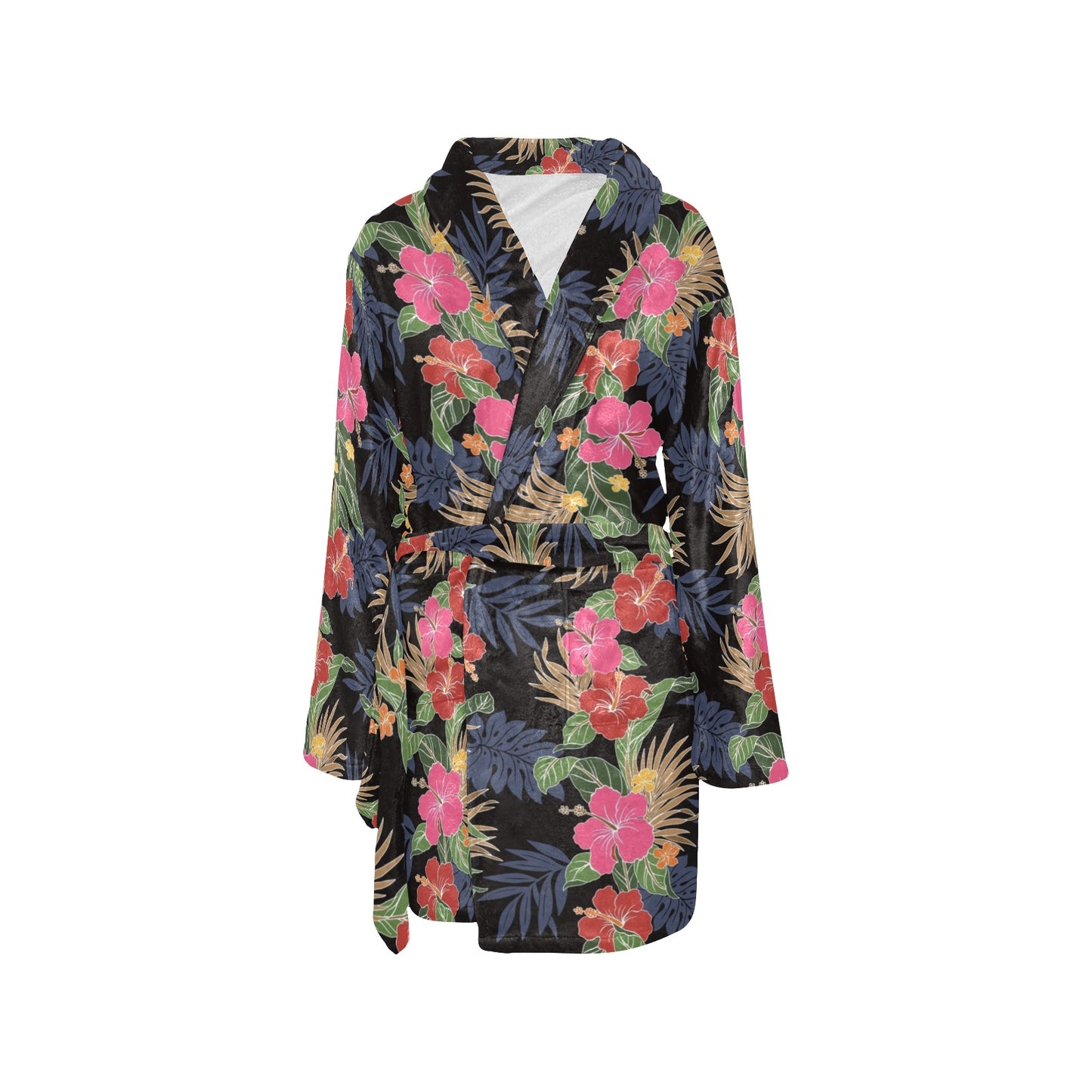 Hawaiian Themed Pattern Print Design H011 Women's Fleece Robe