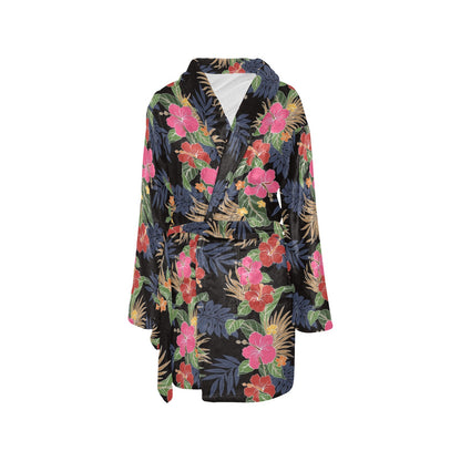 Hawaiian Themed Pattern Print Design H011 Women's Fleece Robe