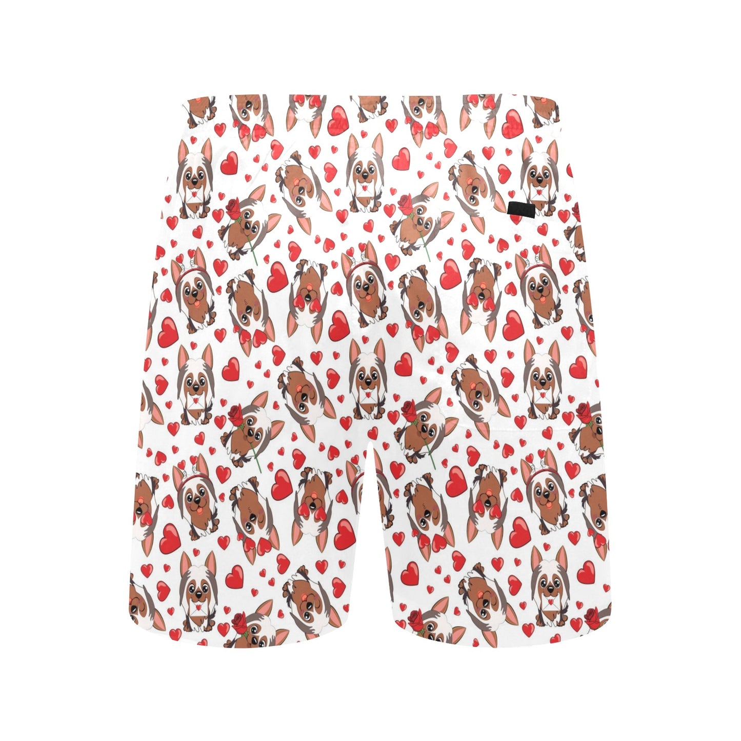 Silky Terriers Heart Print Design LKS302 Men's Swim Trunks Beach Shorts
