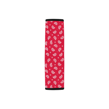 Bandana Red Paisley Print Design LKS305 Car Seat Belt Cover