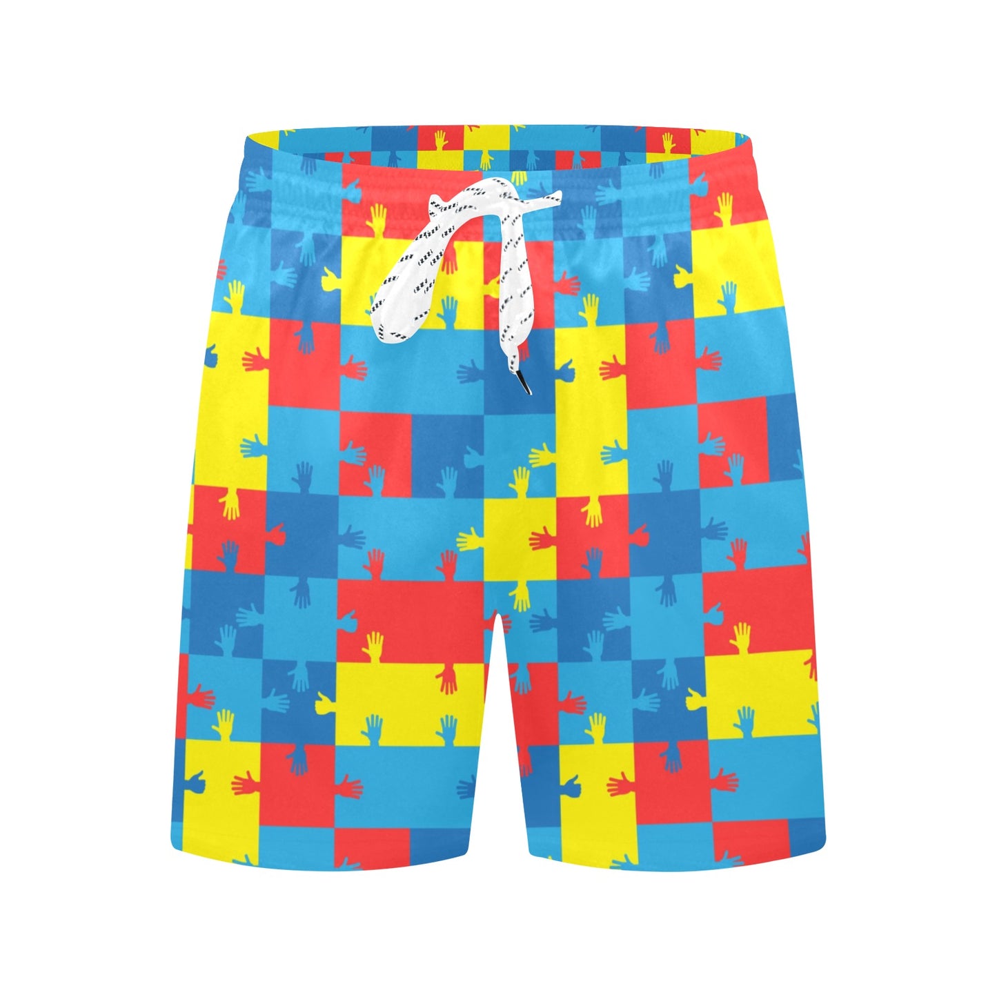 Autism Awareness Design Themed Print Men's Swim Trunks Beach Shorts