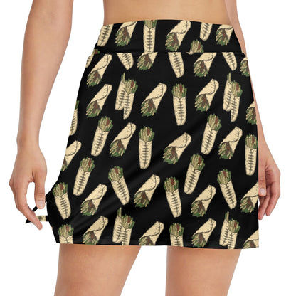 Burrito Print Design LKS303 17" Golf & Pickleball Skort with Pockets