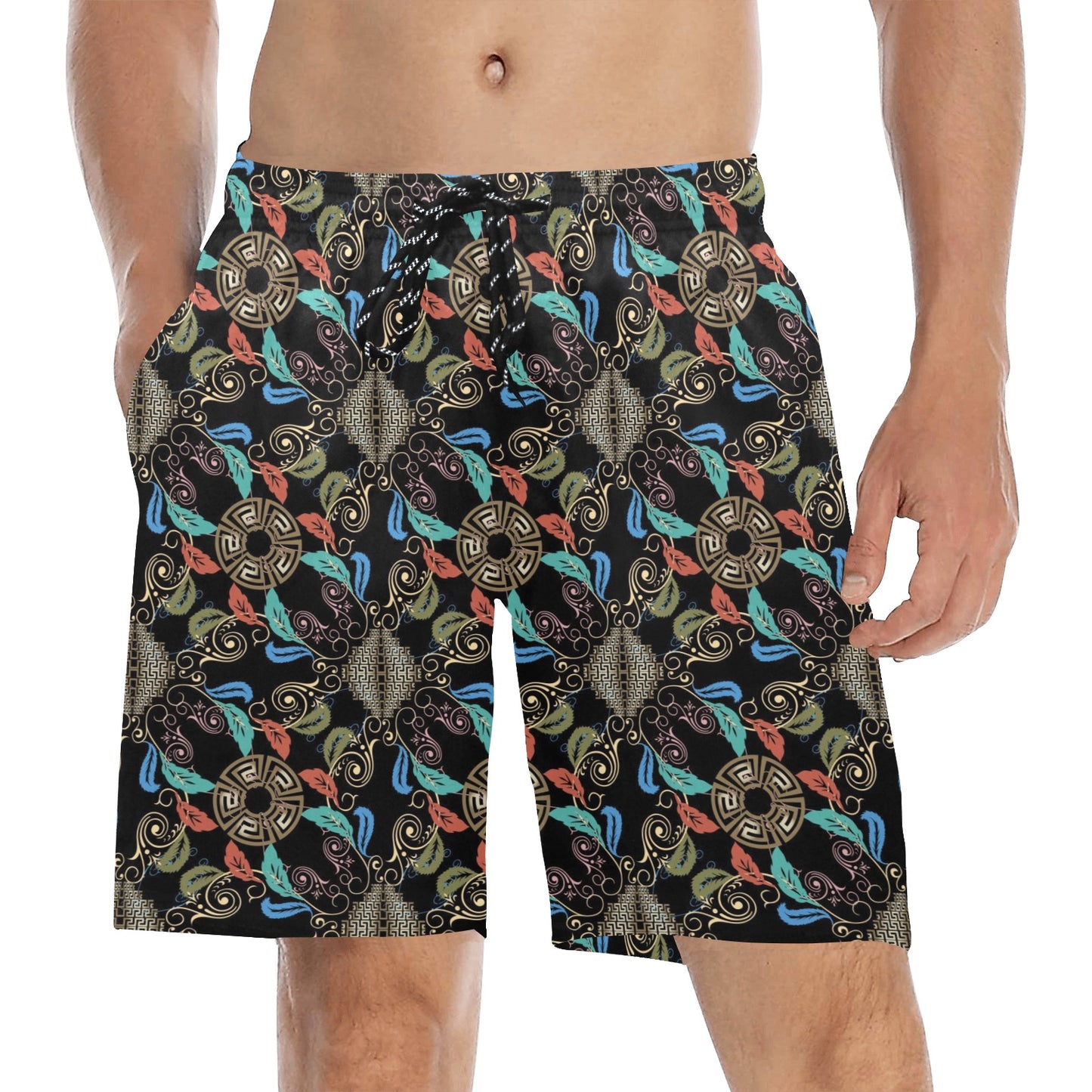 Ancient Greek Print Design LKS308 Men's Swim Trunks Beach Shorts