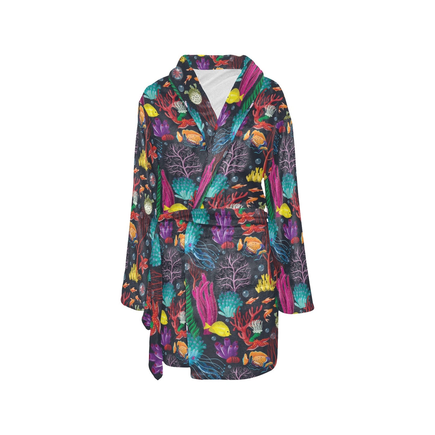 Underwater Cute Print Design LKS303 Women's Fleece Robe