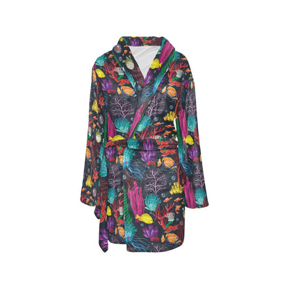 Underwater Cute Print Design LKS303 Women's Fleece Robe