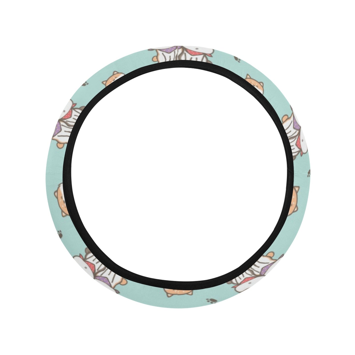 Shiba Inu Print Design LKS302 Steering Wheel Cover with Elastic Edge