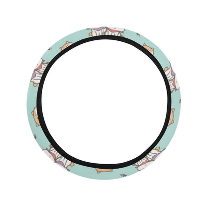 Shiba Inu Print Design LKS302 Steering Wheel Cover with Elastic Edge