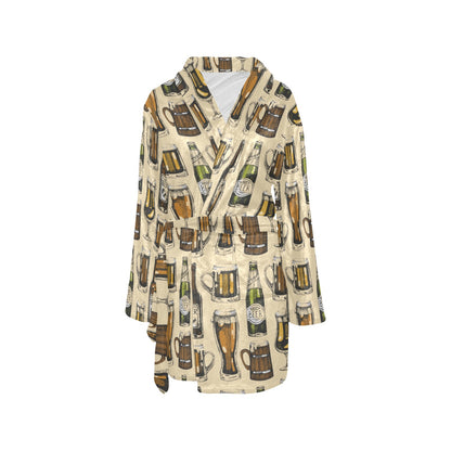 Beer Pattern Print Design 04 Women's Fleece Robe