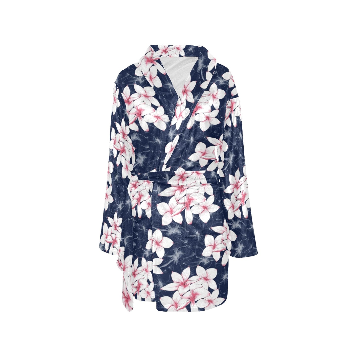 Plumeria Pattern Print Design PM017 Women's Fleece Robe