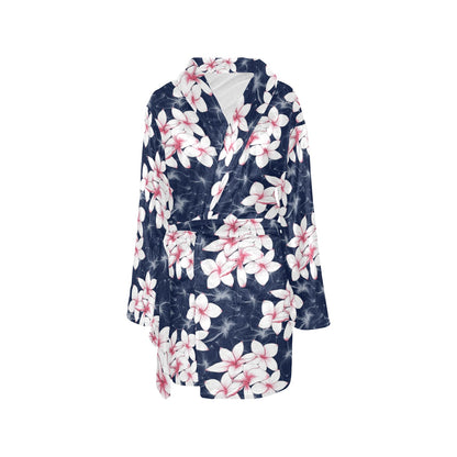 Plumeria Pattern Print Design PM017 Women's Fleece Robe