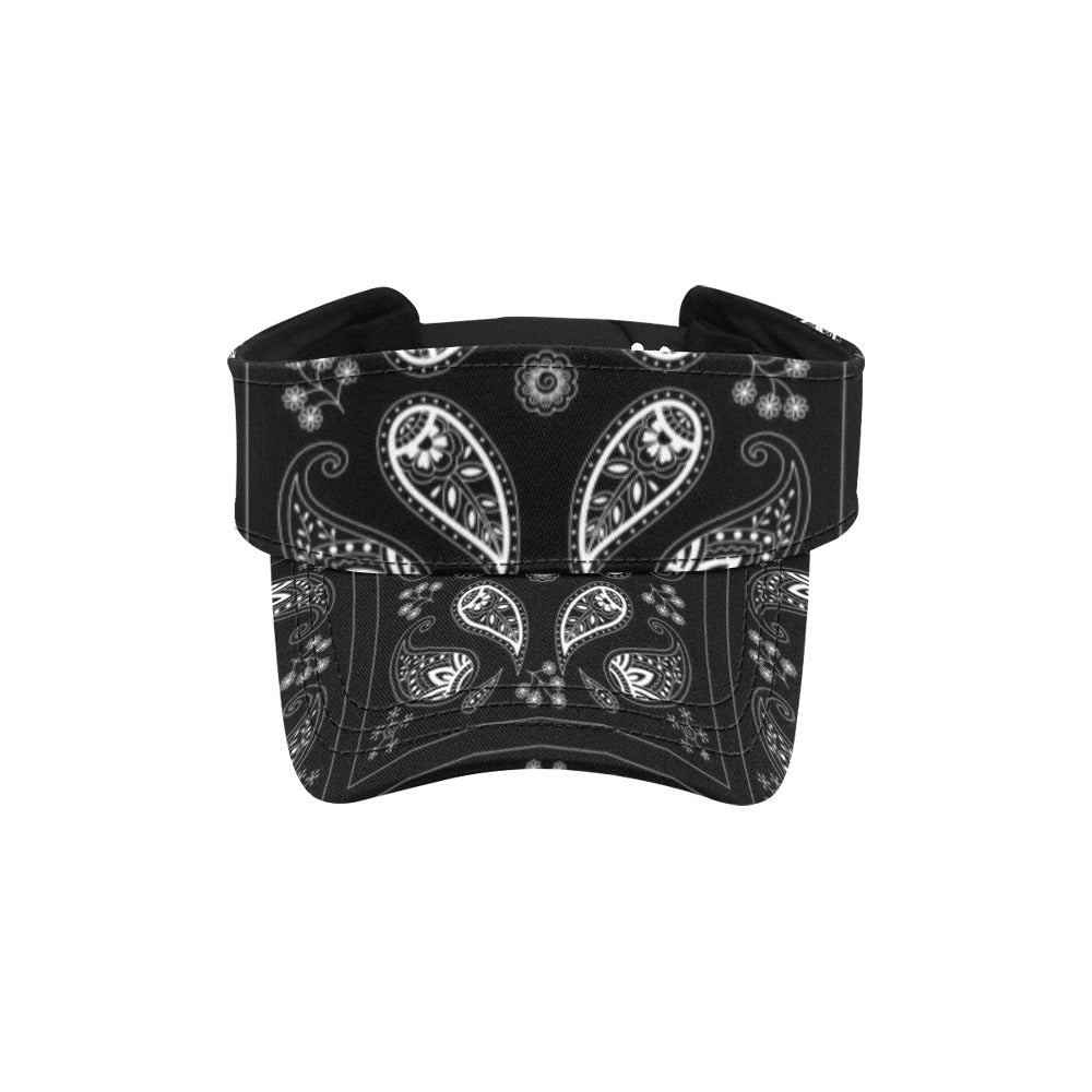 Bandana Paisley Black Print Design LKS308 Unisex Sun Visor