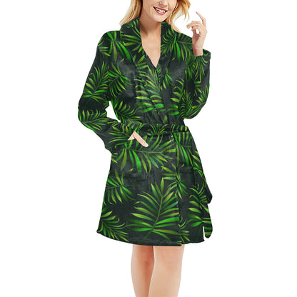 Rainforest Pattern Print Design RF03 Women's Fleece Robe