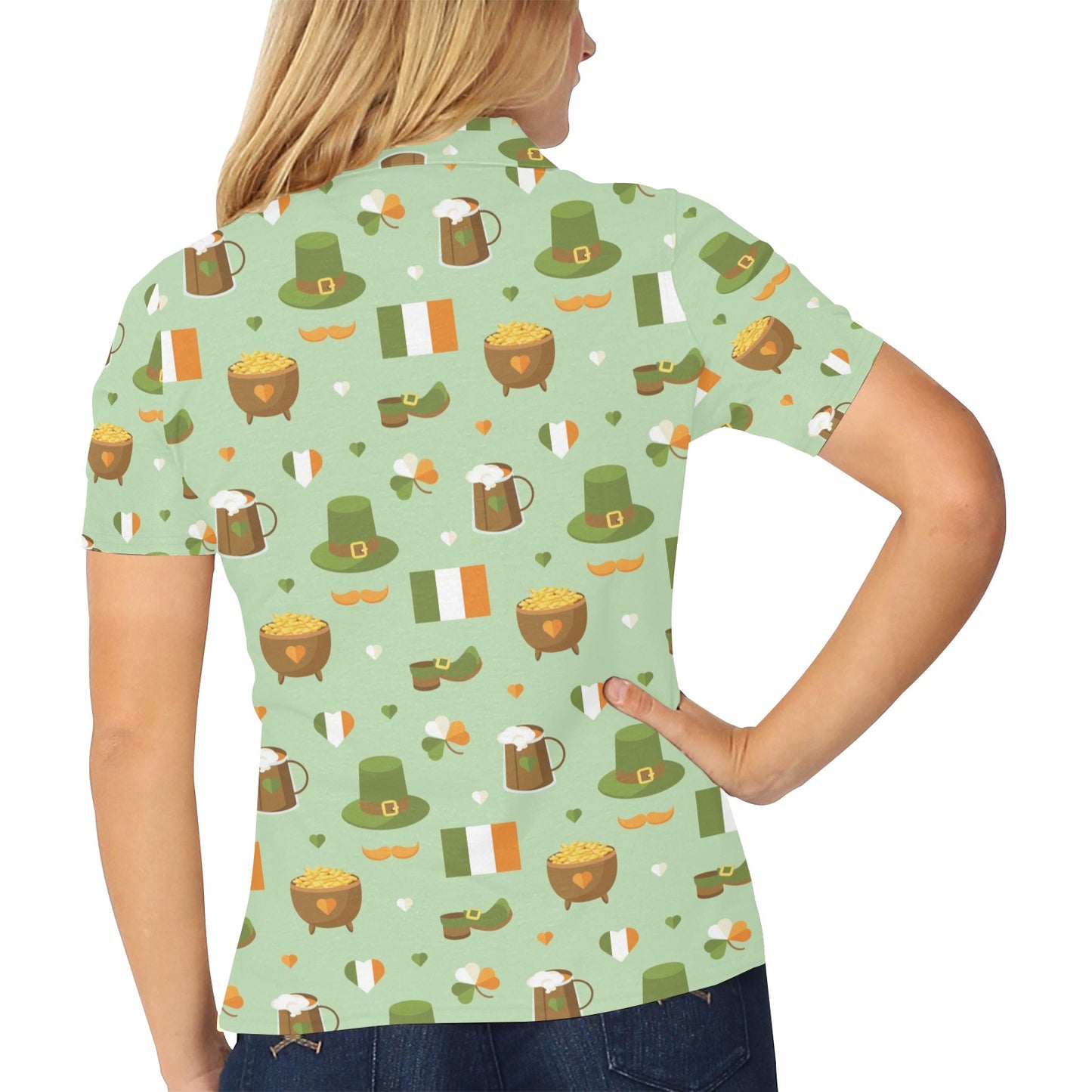St Patricks Day Print Design LKS302 Women's Polo Shirt