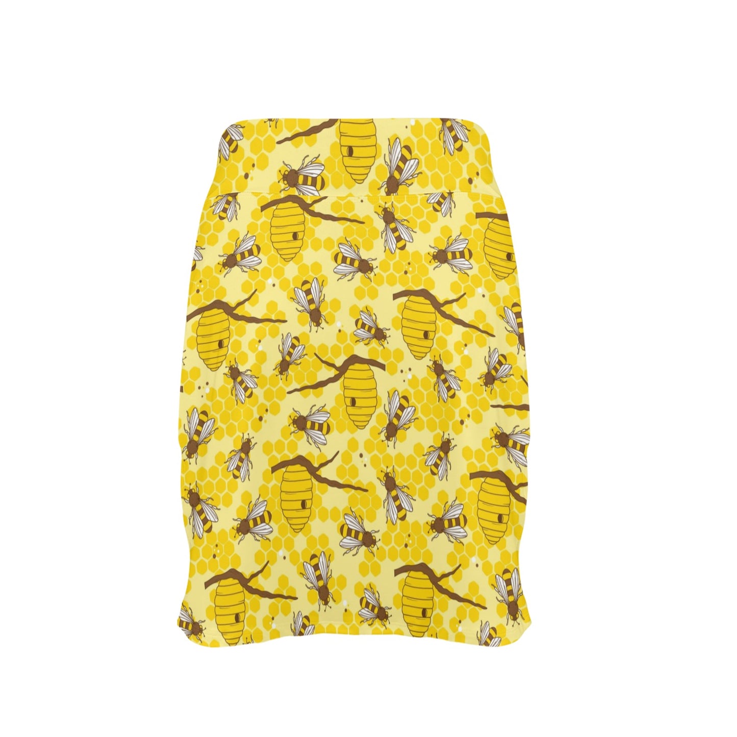 Bee With Honeycomb Print Design LKS302 17" Golf & Pickleball Skort with Pockets