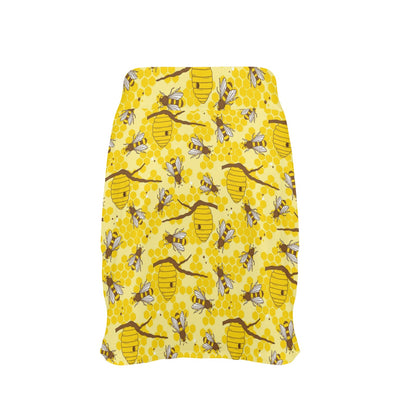 Bee With Honeycomb Print Design LKS302 17" Golf & Pickleball Skort with Pockets