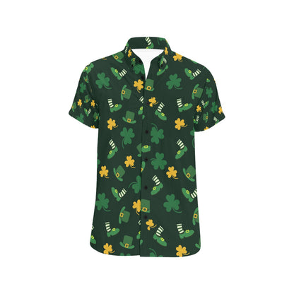 St Patricks Day Print Design LKS306 Men Short Sleeve Button Up Shirt