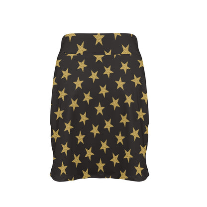 Star Gold Print Design LKS302 17" Golf & Pickleball Skort with Pockets