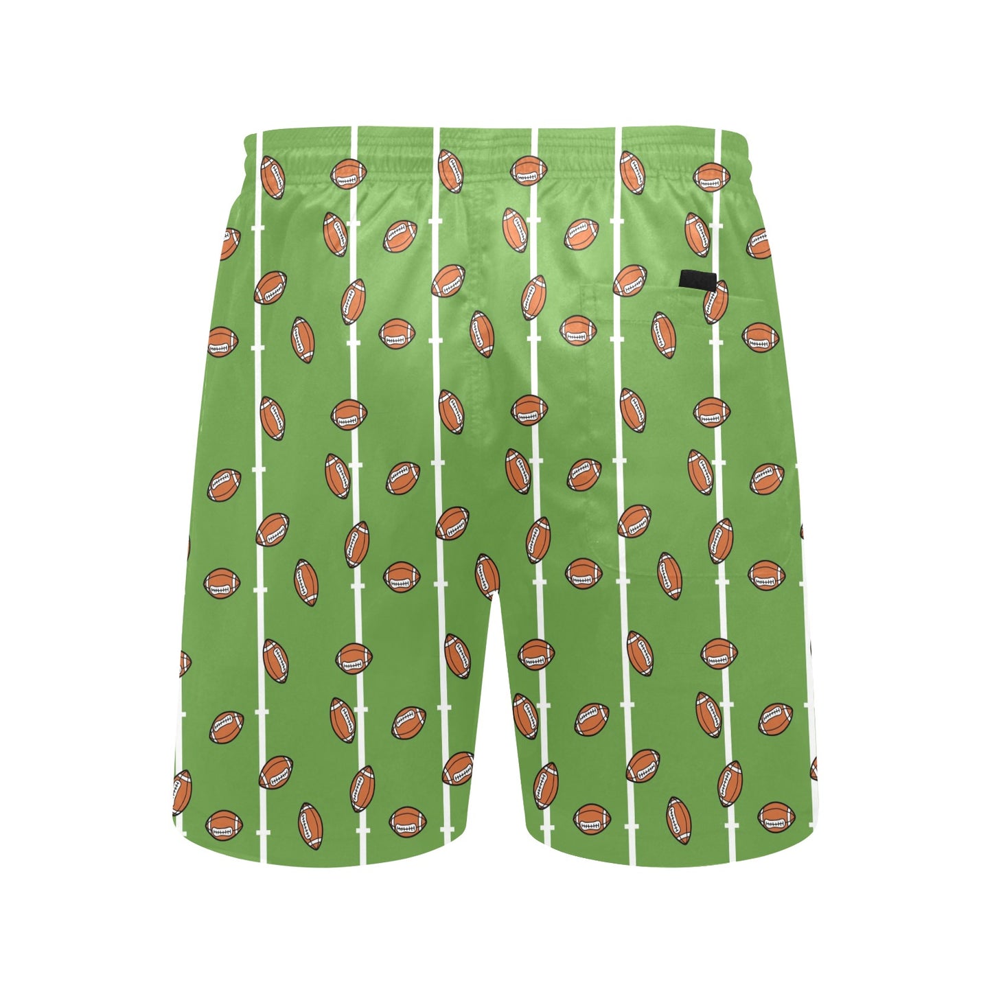 American Football on Field Themed Print Men's Swim Trunks Beach Shorts