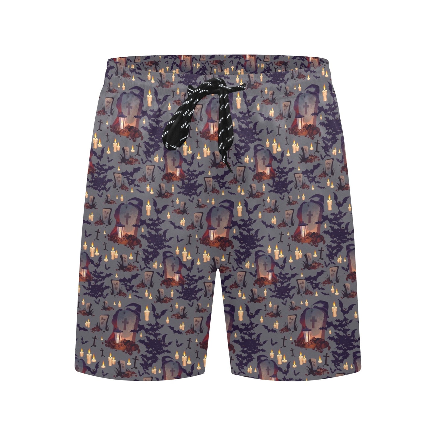 Creepy Graveyard Print Design LKS301 Men's Swim Trunks Beach Shorts
