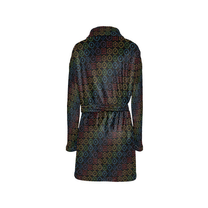 Chakra Colorful Symbol Pattern Women's Fleece Robe
